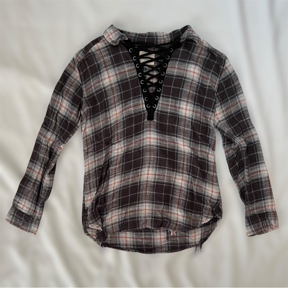 AE Plaid Flannel Top